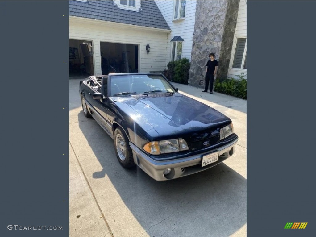 1989 Mustang GT Convertible - Deep Shadow Blue Metallic / Grey photo #21