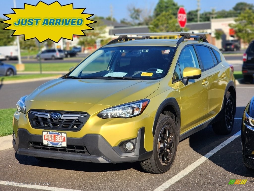 2021 Crosstrek Premium - Plasma Yellow Pearl / Black photo #1