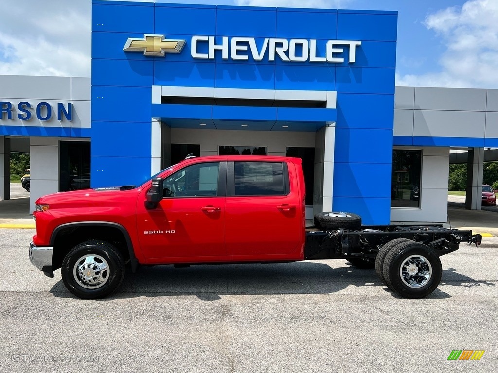 Red Hot 2024 Chevrolet Silverado 3500HD LT Crew Cab 4x4 Chassis Exterior Photo #146433675