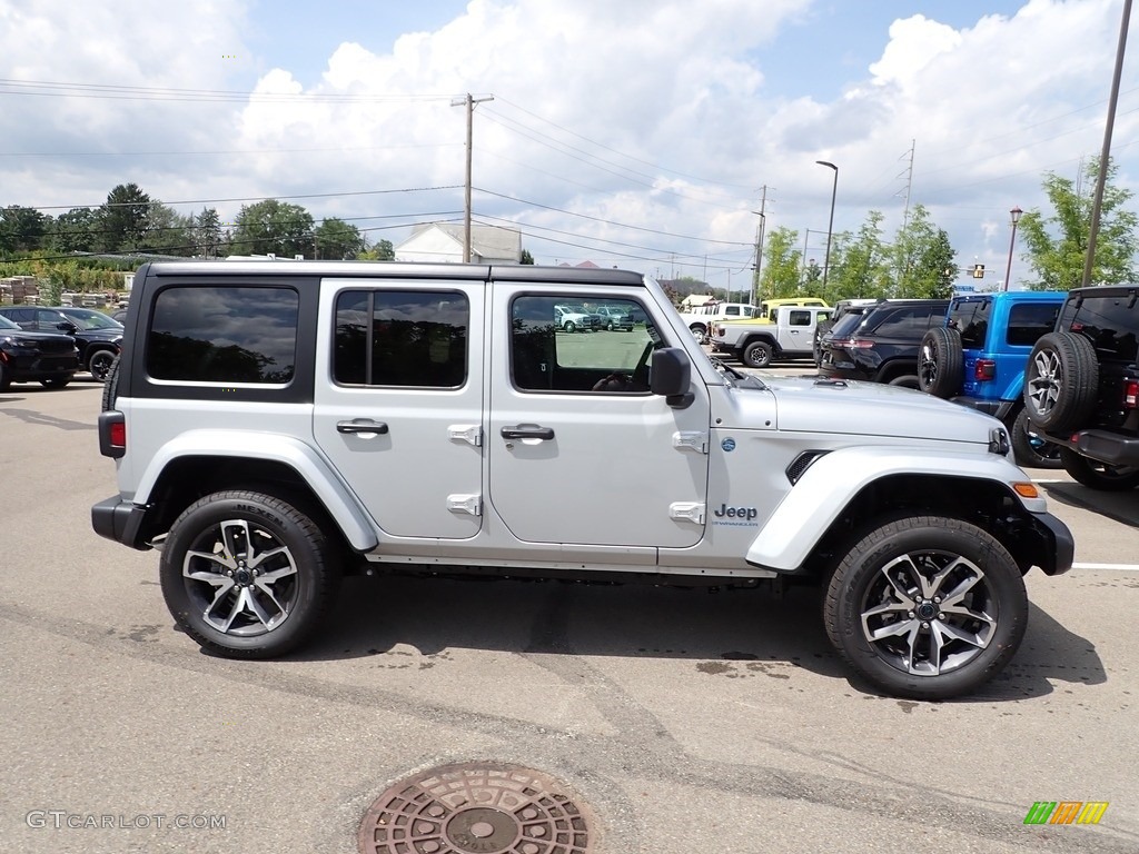 Silver Zynith 2024 Jeep Wrangler 4-Door Sport S 4xe Hybrid Exterior Photo #146434368