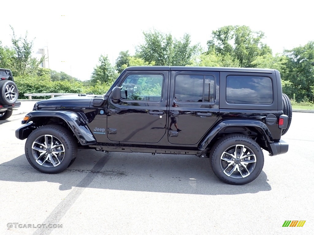Black 2024 Jeep Wrangler 4-Door Sport S 4xe Hybrid Exterior Photo #146434784