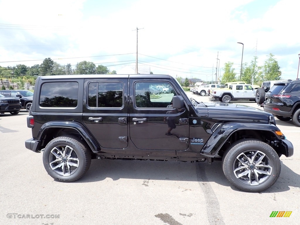 Black 2024 Jeep Wrangler 4-Door Sport S 4xe Hybrid Exterior Photo #146434879