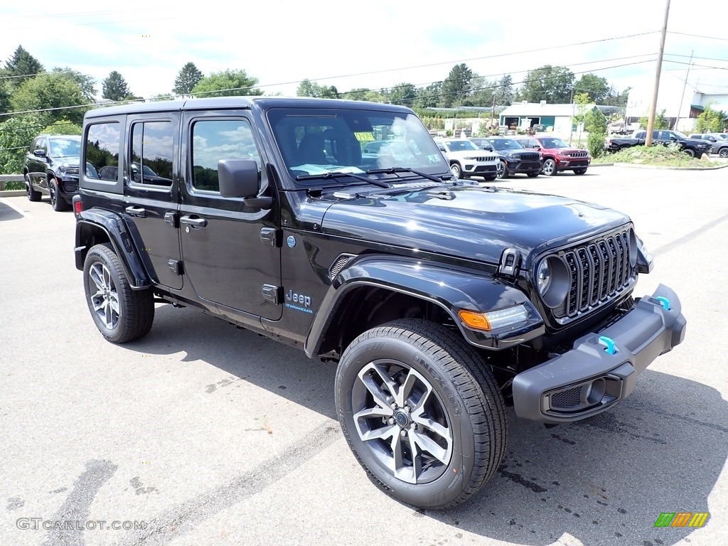 Black 2024 Jeep Wrangler 4-Door Sport S 4xe Hybrid Exterior Photo #146434904