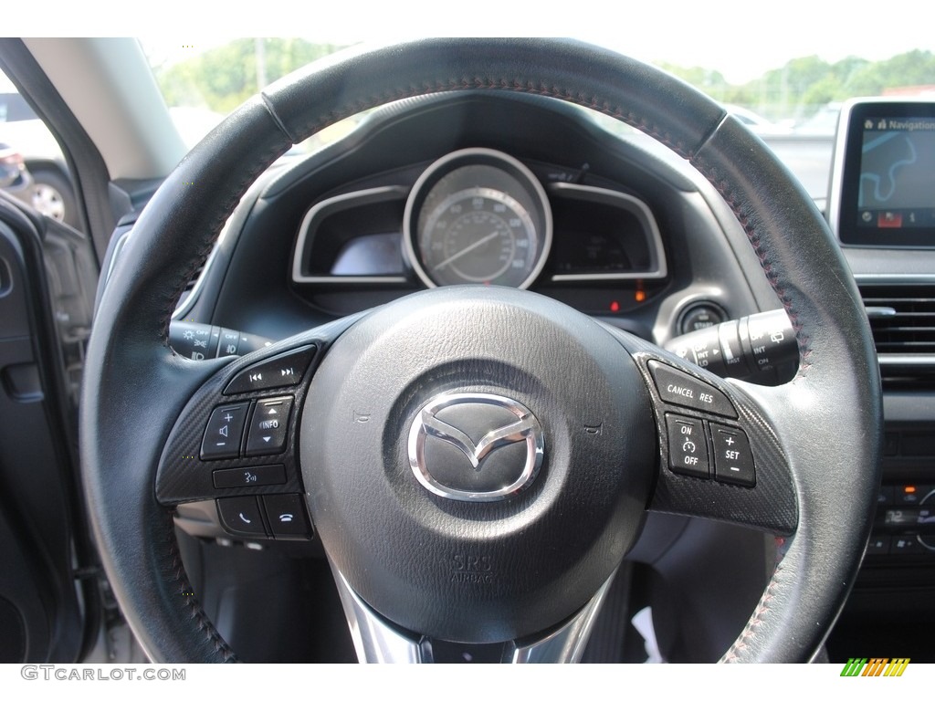 2014 Mazda MAZDA3 i Grand Touring 5 Door Black Steering Wheel Photo #146437707