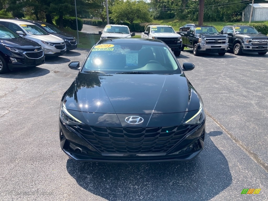 2021 Elantra Blue Hybrid - Phantom Black / Black photo #8