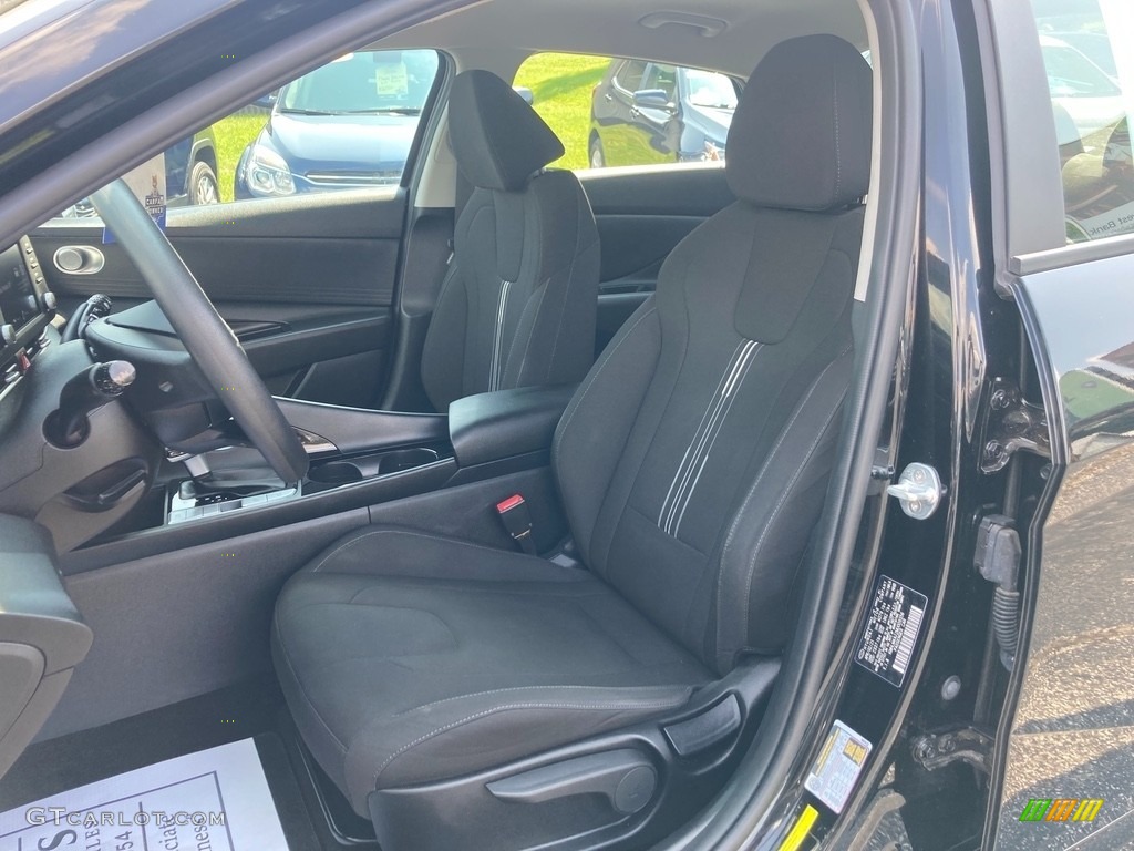 Black Interior 2021 Hyundai Elantra Blue Hybrid Photo #146438189