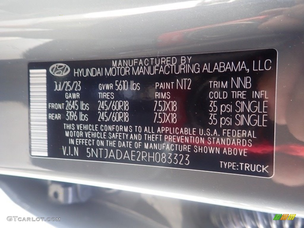 2024 Hyundai Santa Cruz SE AWD Color Code Photos