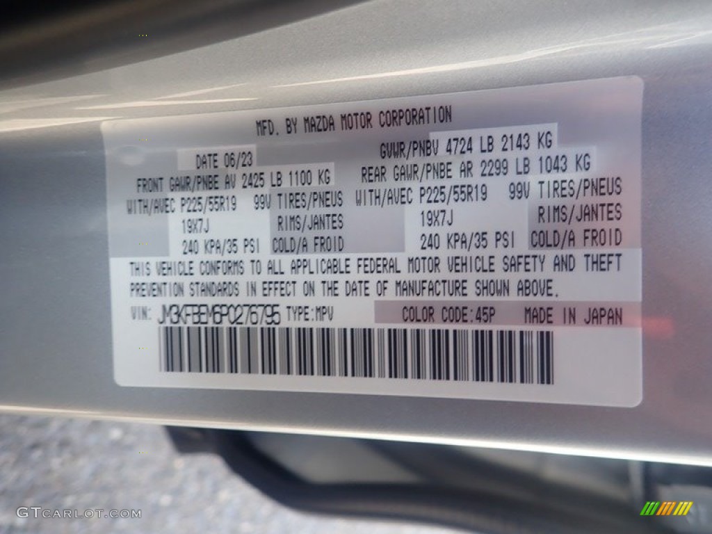2023 Mazda CX-5 S Premium Plus AWD Color Code Photos