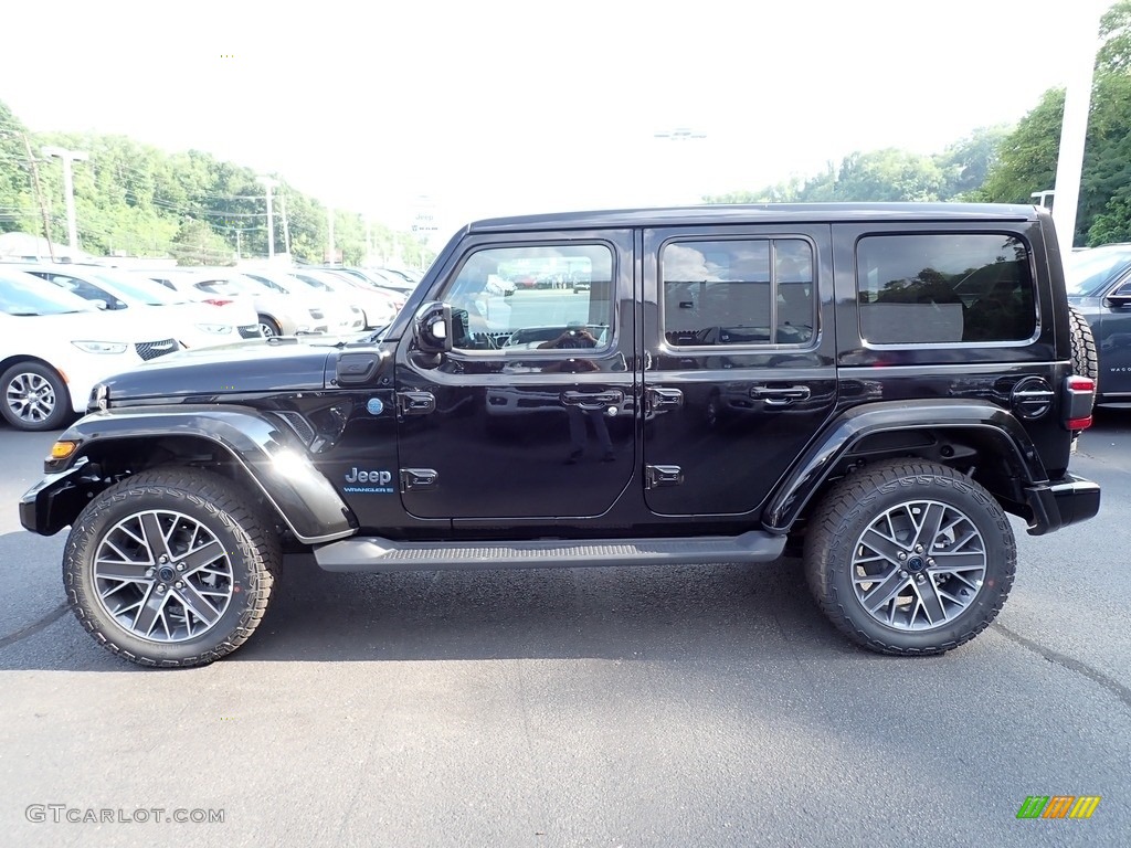 Black 2024 Jeep Wrangler 4-Door High Altitude 4xe Hybrid Exterior Photo #146439356