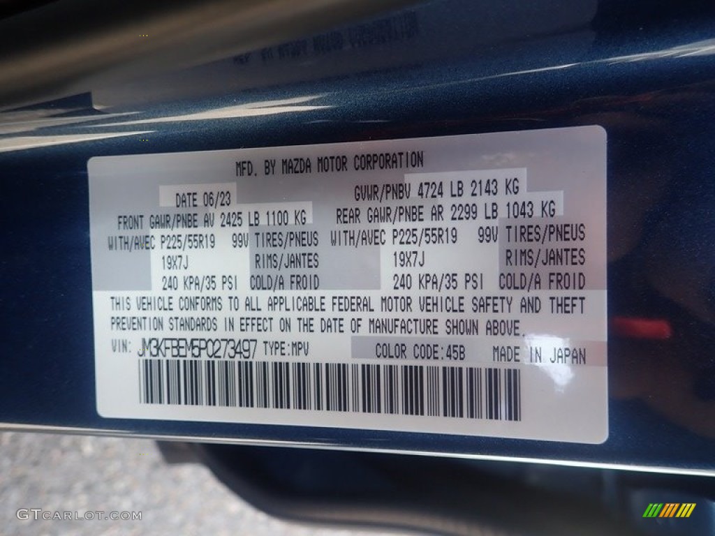 2023 CX-5 S Premium Plus AWD - Eternal Blue Mica / Black photo #18