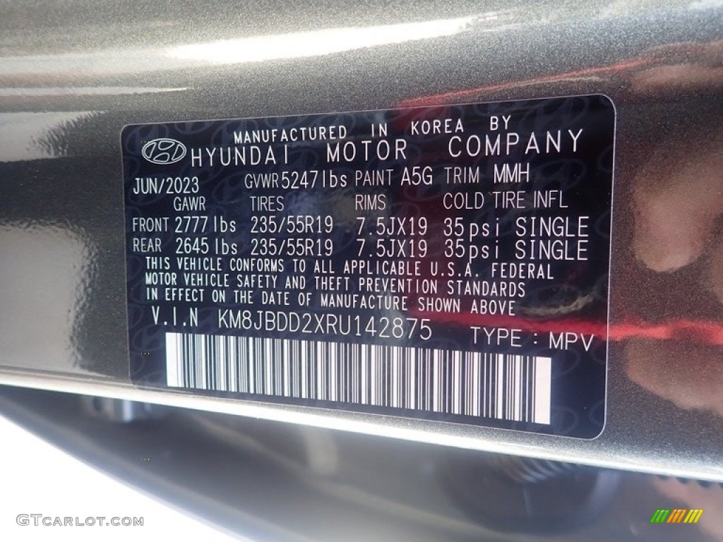 2024 Tucson Color Code A5G for Amazon Gray Photo #146440893