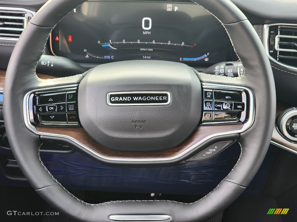 2023 Jeep Grand Wagoneer 4x4 Global Black Steering Wheel Photo #146449806