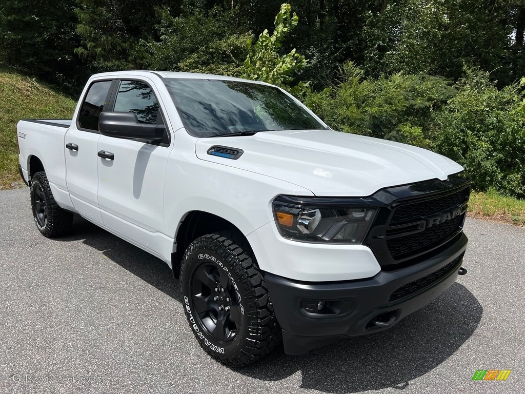 Bright White 2023 Ram 1500 Tradesman Quad Cab 4x4 Exterior Photo #146450102