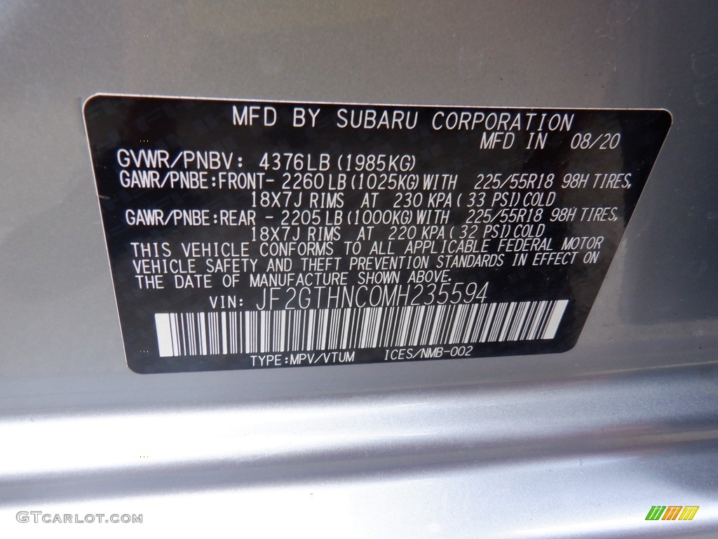 2021 Crosstrek Limited - Ice Silver Metallic / Black photo #33