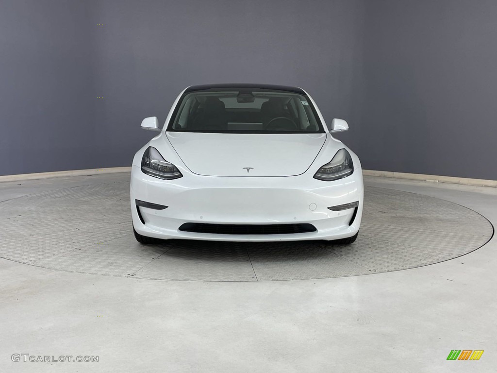 2018 Model 3 Long Range AWD - Pearl White Multi-Coat / Black photo #2
