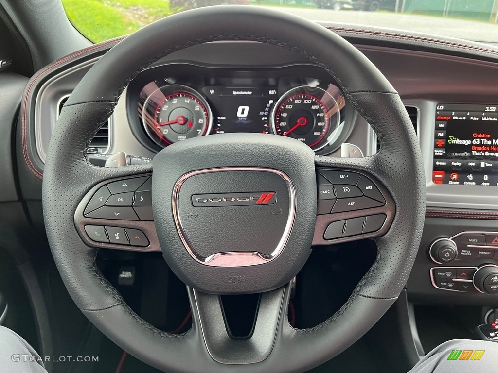 2023 Dodge Charger Scat Pack Plus Ruby Red/Black Steering Wheel Photo #146451132