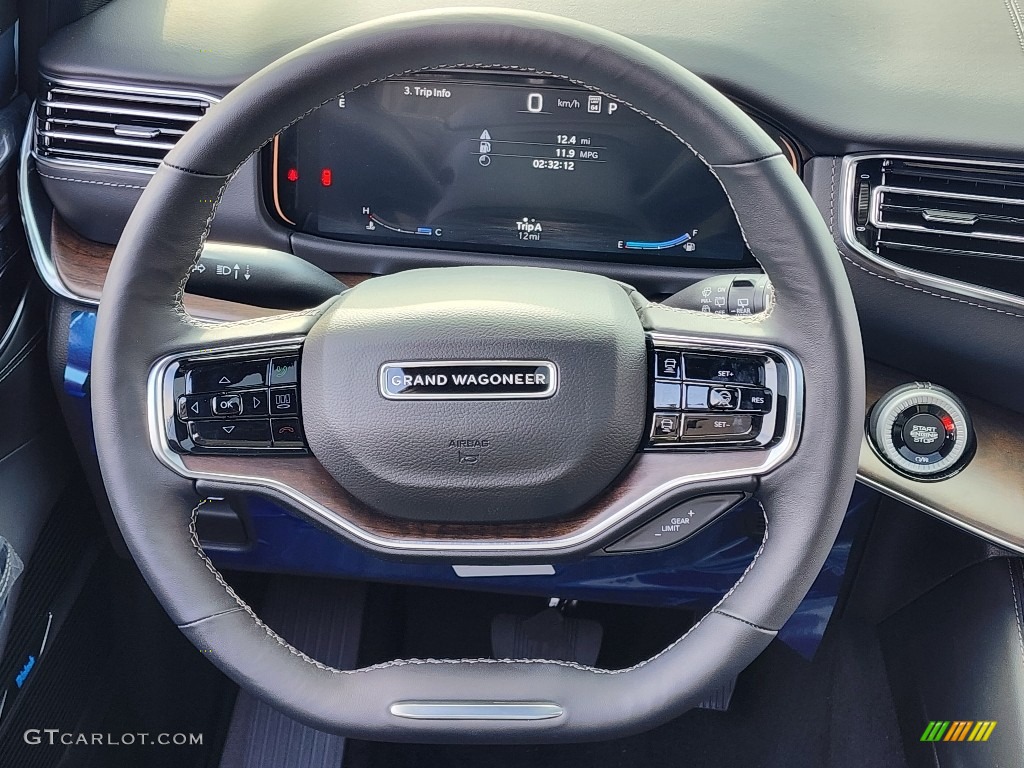 2023 Jeep Grand Wagoneer 4x4 Global Black Steering Wheel Photo #146452009
