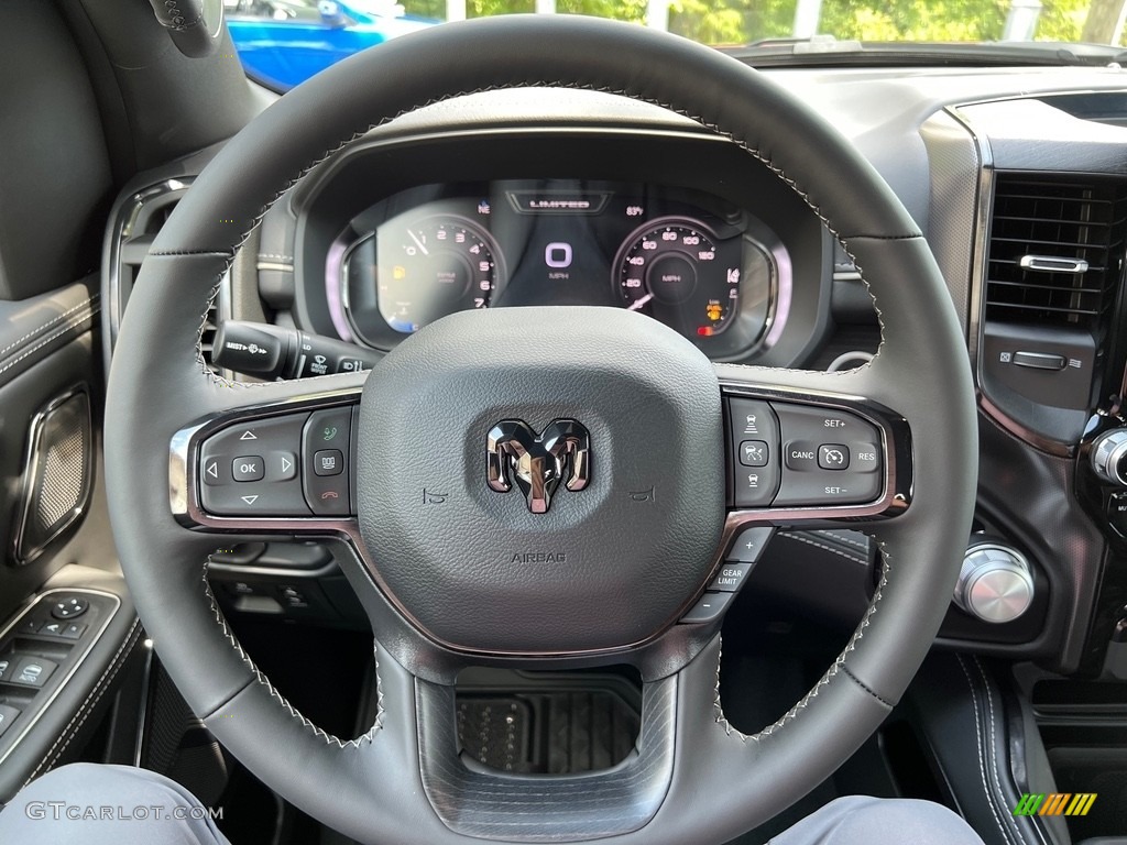2023 Ram 1500 Limited Crew Cab 4x4 Black Steering Wheel Photo #146452747