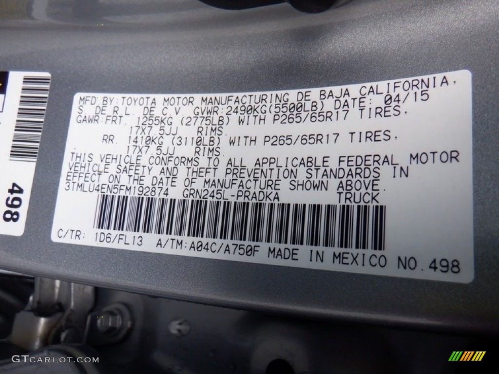 2015 Tacoma TRD Sport Double Cab 4x4 - Silver Sky Metallic / Graphite photo #35