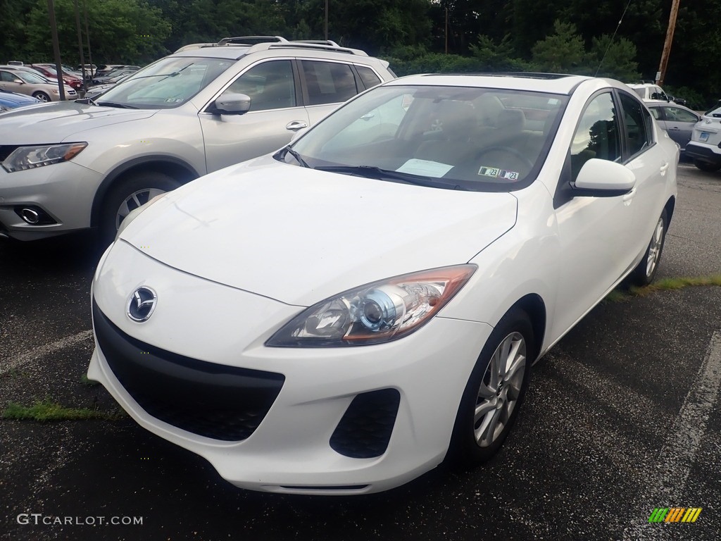 2013 MAZDA3 i Touring 4 Door - Crystal White Pearl Mica / Black photo #1