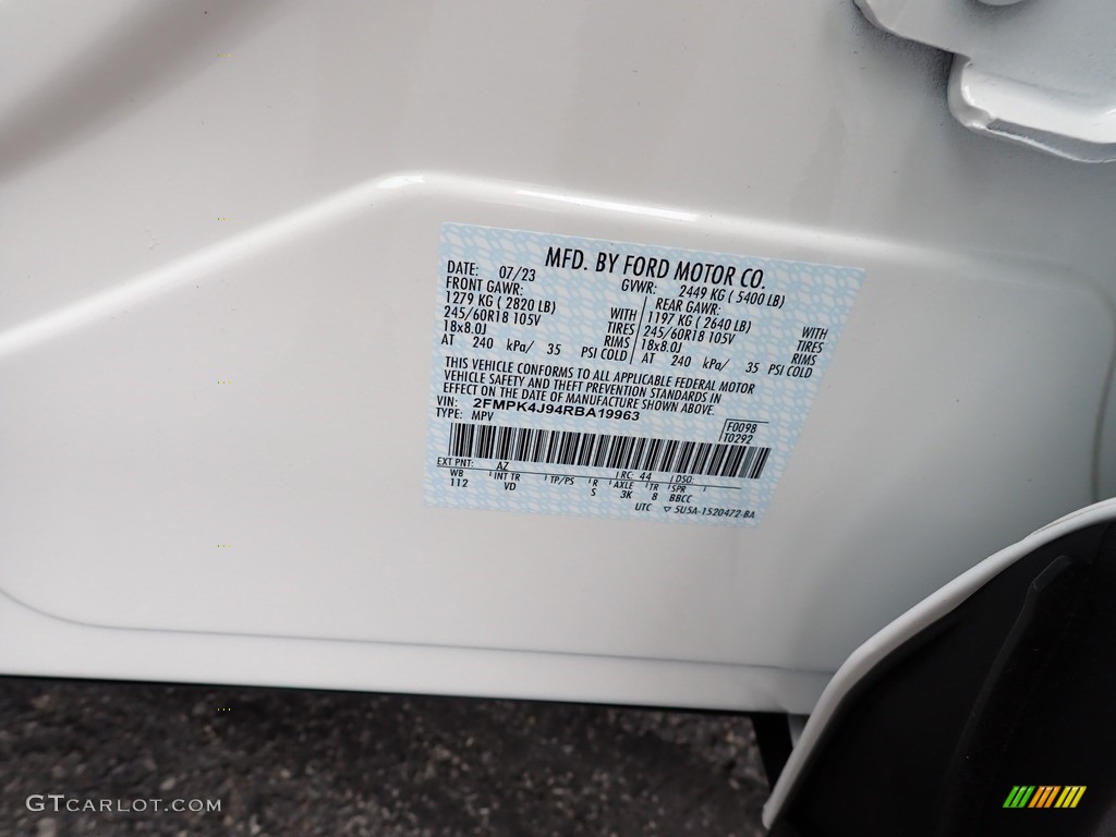 2025 Ford Edge SEL AWD Color Code Photos