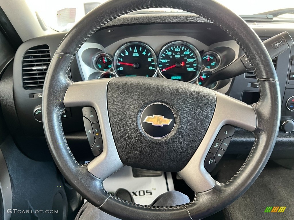 2013 Chevrolet Silverado 1500 LT Extended Cab Ebony Steering Wheel Photo #146455848