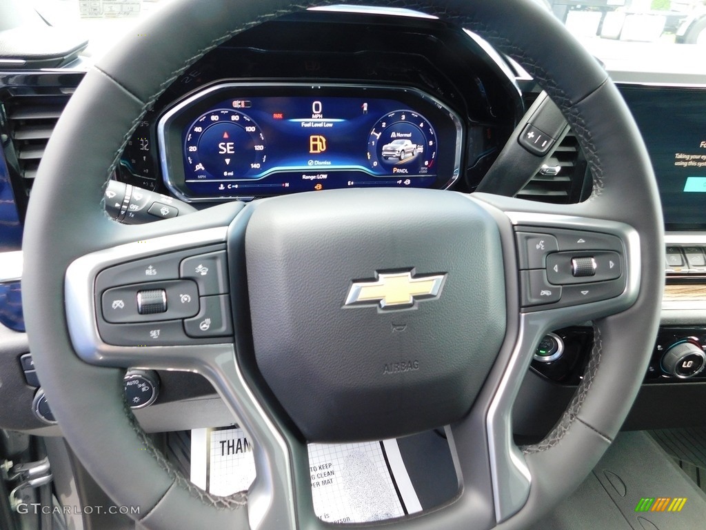 2024 Chevrolet Silverado 1500 LT Double Cab 4x4 Jet Black Steering Wheel Photo #146455871