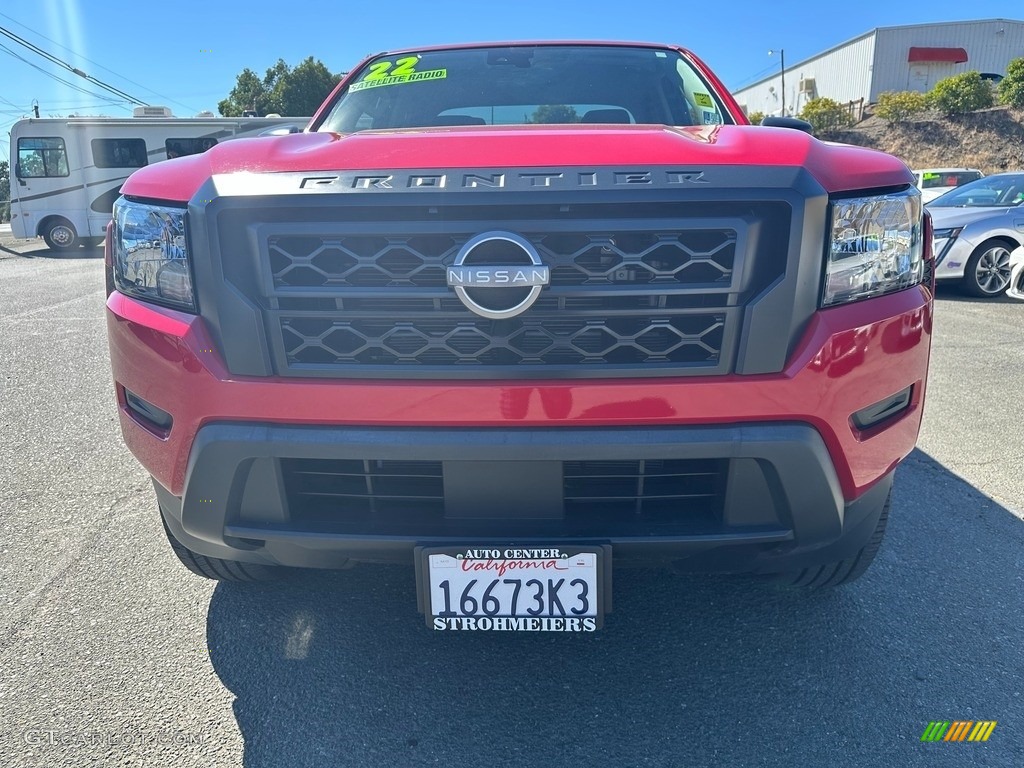 2022 Frontier S Crew Cab 4x4 - Red Alert / Charcoal photo #2