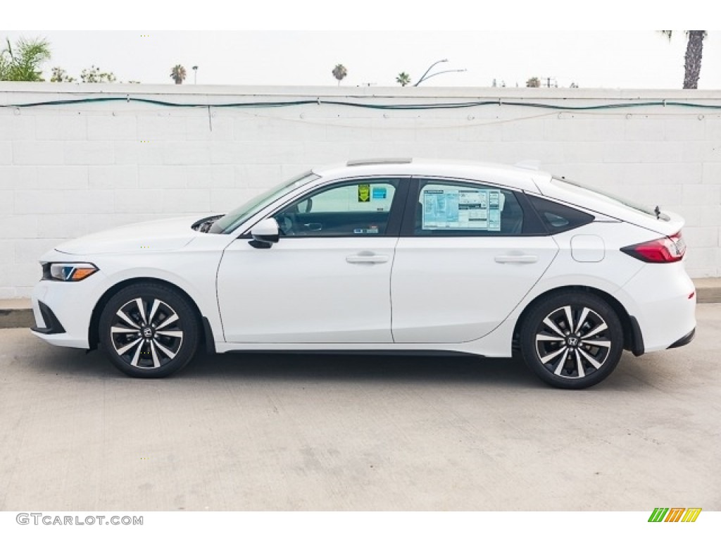Platinum White Pearl 2023 Honda Civic EX-L Hatchback Exterior Photo #146458277