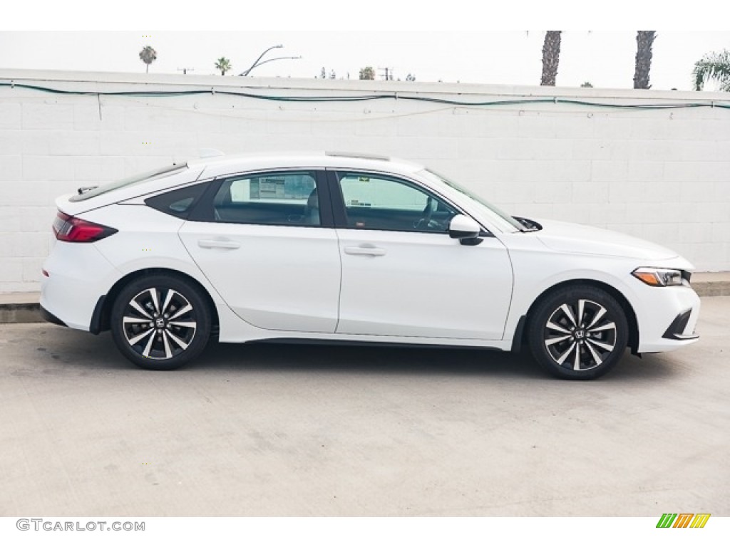 Platinum White Pearl 2023 Honda Civic EX-L Hatchback Exterior Photo #146458289