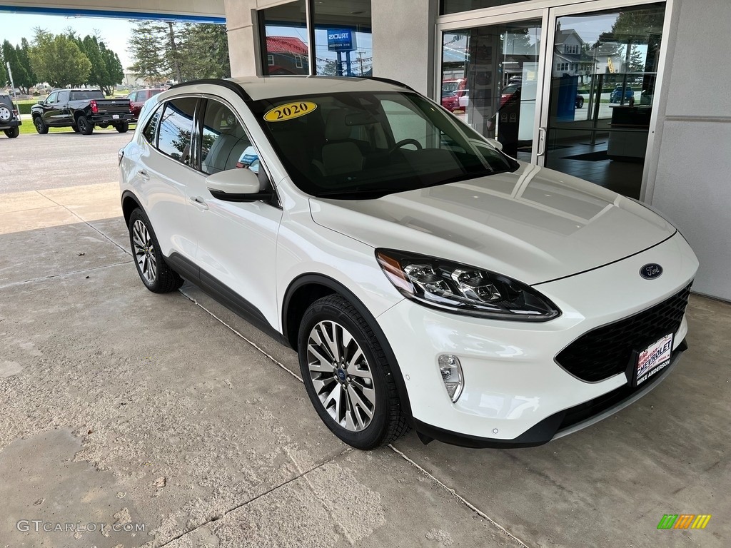 Star White Metallic Tri-Coat 2020 Ford Escape Titanium Exterior Photo #146458922