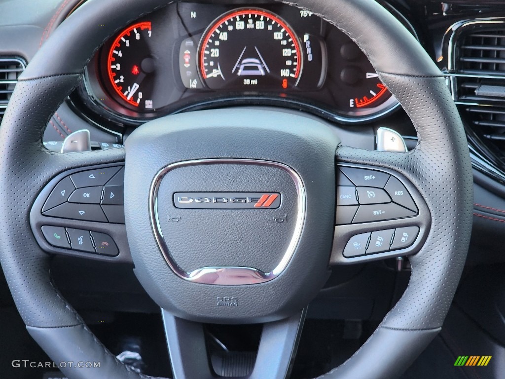 2023 Dodge Durango GT Premium AWD Black/Ebony Red Steering Wheel Photo #146460175