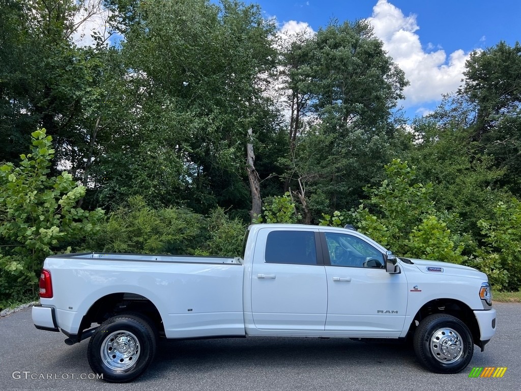 Bright White 2023 Ram 3500 Laramie Crew Cab 4x4 Exterior Photo #146462162