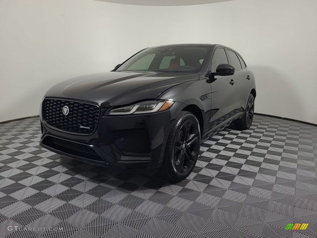 2024 F-PACE P250 R-Dynamic S - Santorini Black Metallic / Mars Red/Ebony photo #1