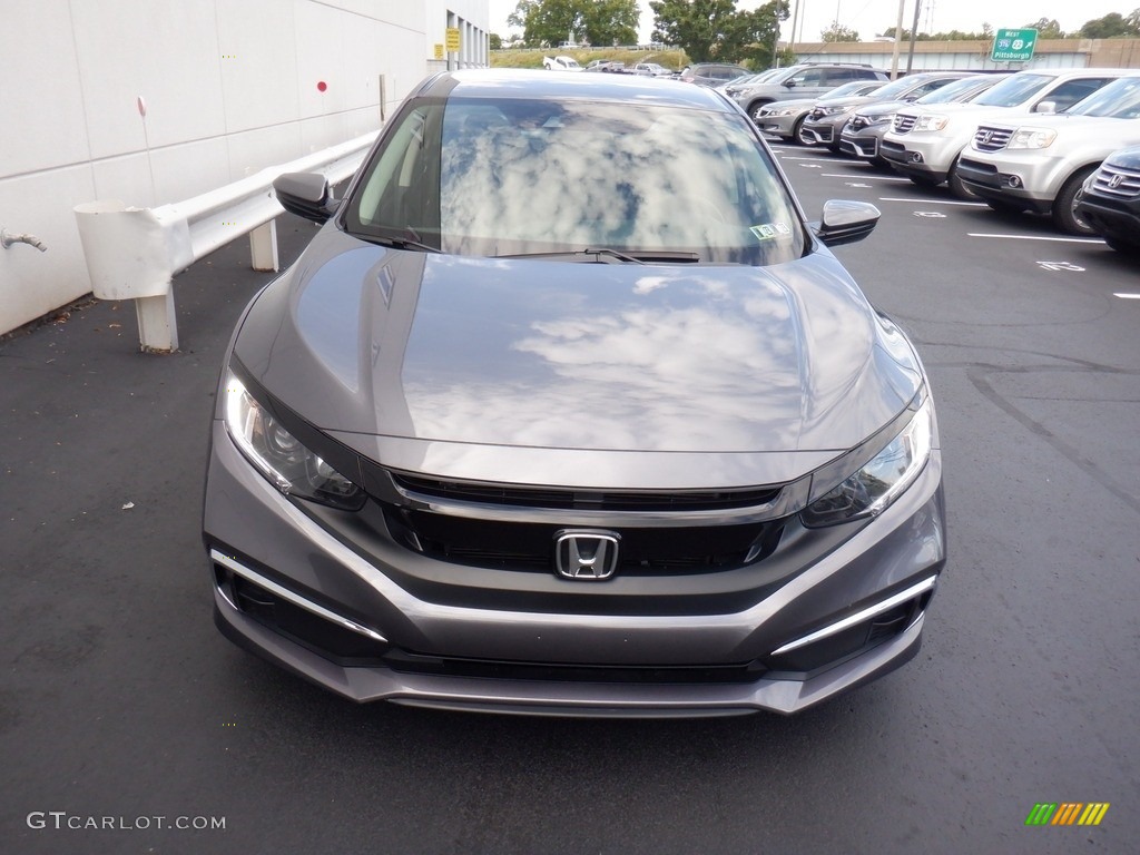 2020 Civic LX Sedan - Modern Steel Metallic / Black photo #3