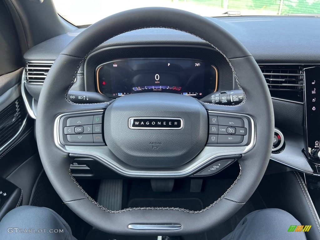 2023 Jeep Wagoneer L Carbide Global Black Steering Wheel Photo #146465711