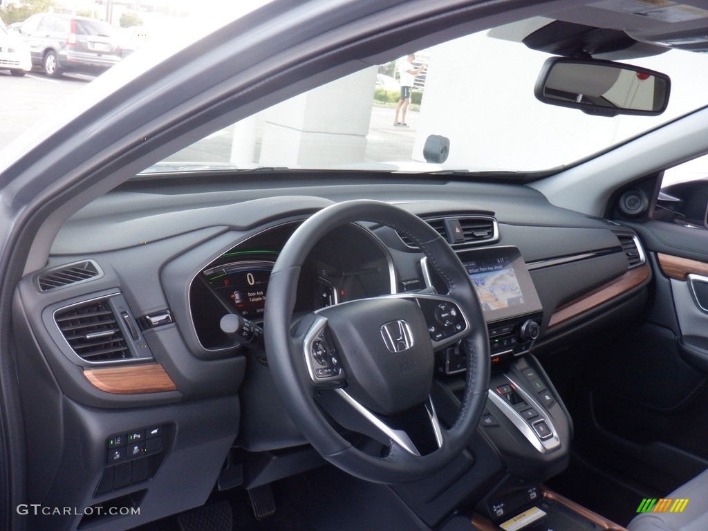 2020 Honda CR-V Touring AWD Hybrid Gray Dashboard Photo #146465988