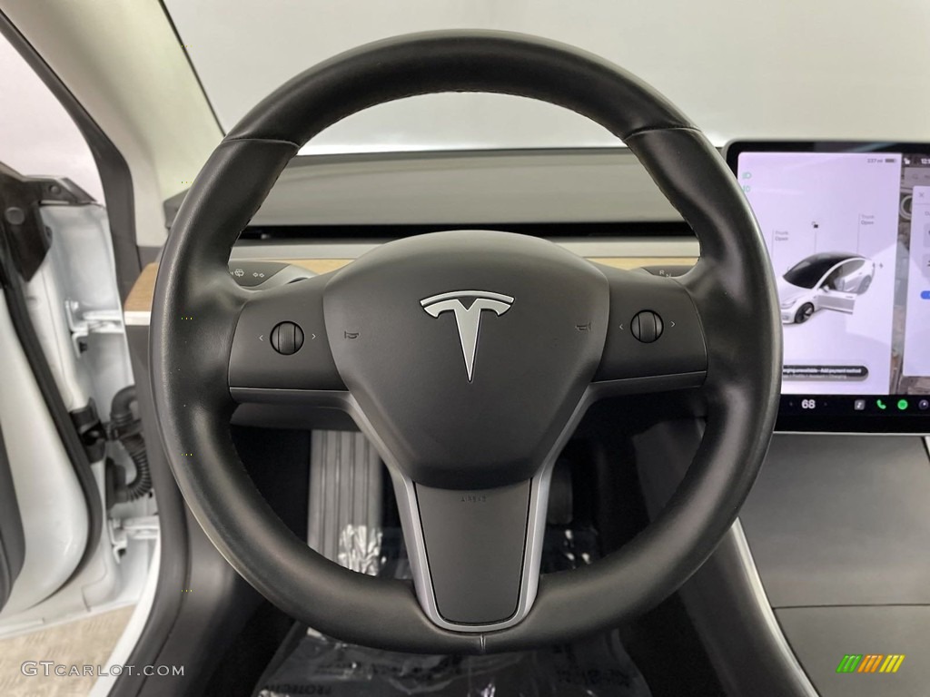 2018 Tesla Model 3 Long Range AWD Black Steering Wheel Photo #146468455