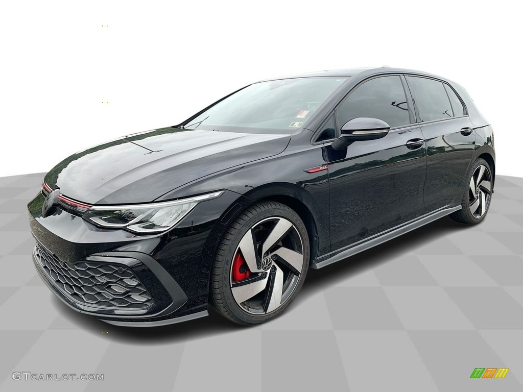 2022 Golf GTI S - Deep Black Pearl / Titan Black/Scalepaper Plaid photo #1