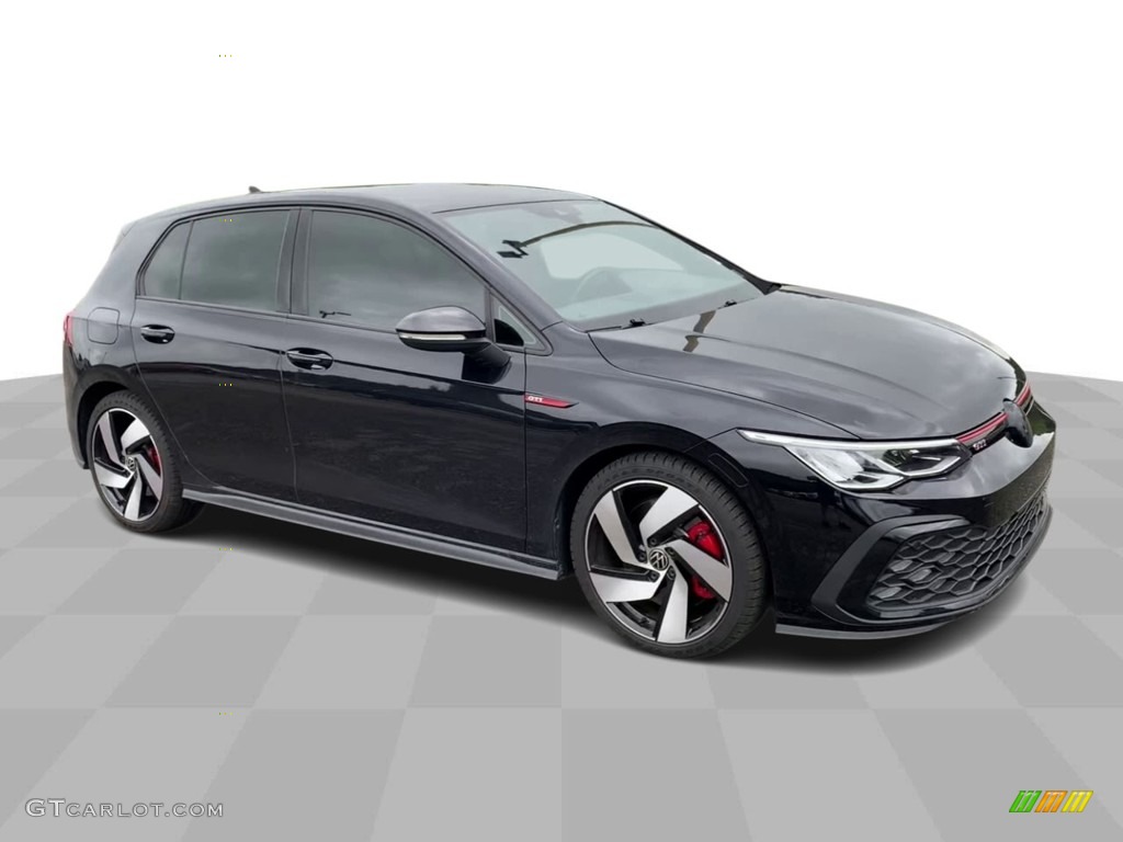 2022 Golf GTI S - Deep Black Pearl / Titan Black/Scalepaper Plaid photo #2