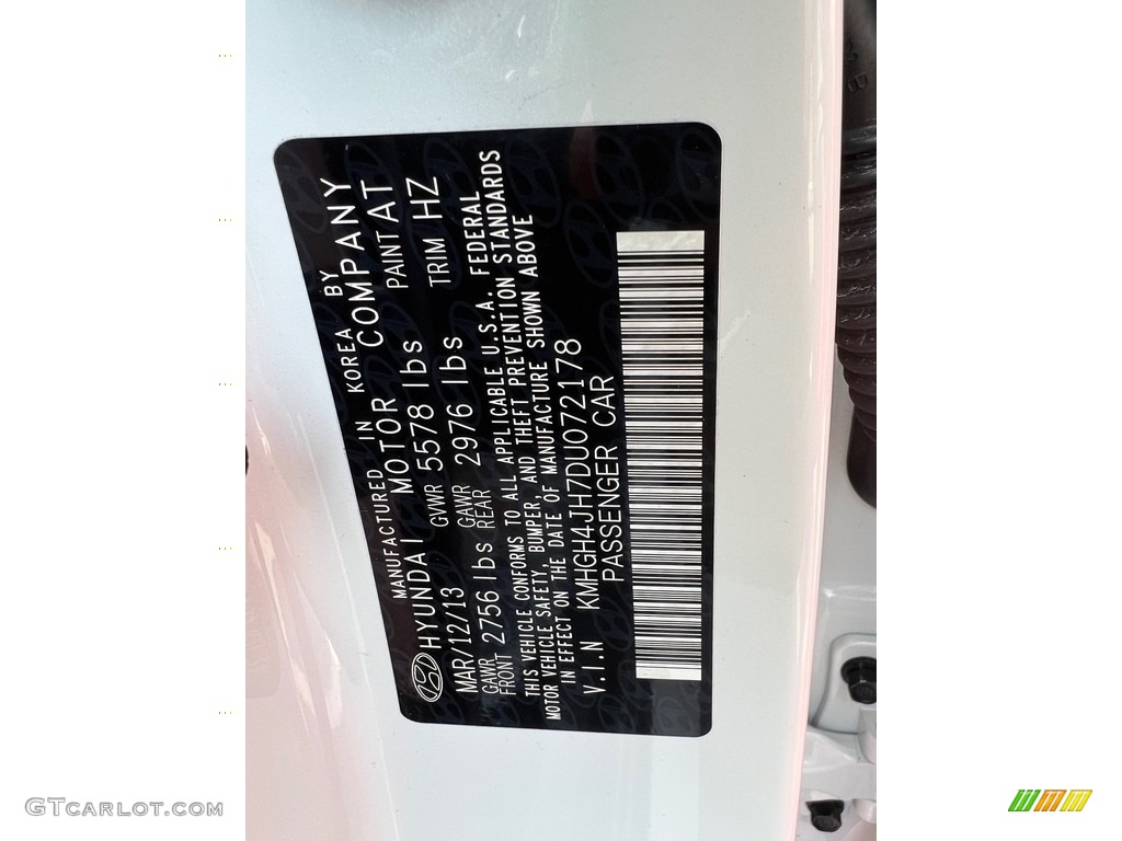 2013 Hyundai Equus Signature Color Code Photos