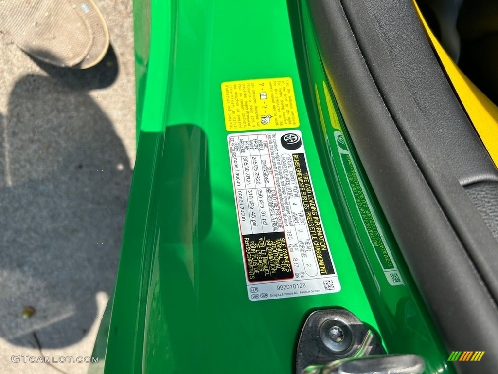 2023 Porsche 911 Carrera Coupe Info Tag Photos