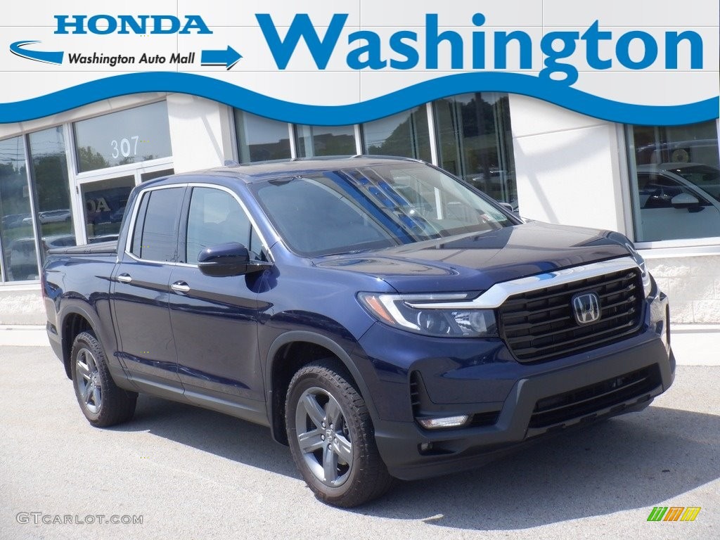 2021 Ridgeline RTL-E AWD - Obsidian Blue Pearl / Black photo #1