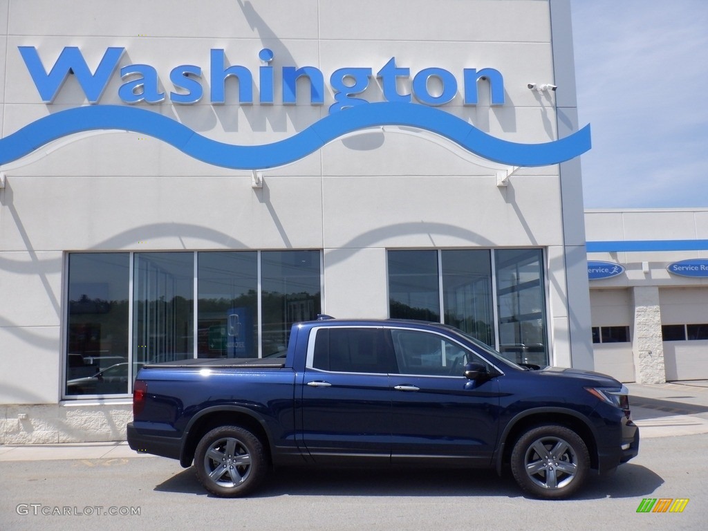2021 Ridgeline RTL-E AWD - Obsidian Blue Pearl / Black photo #2