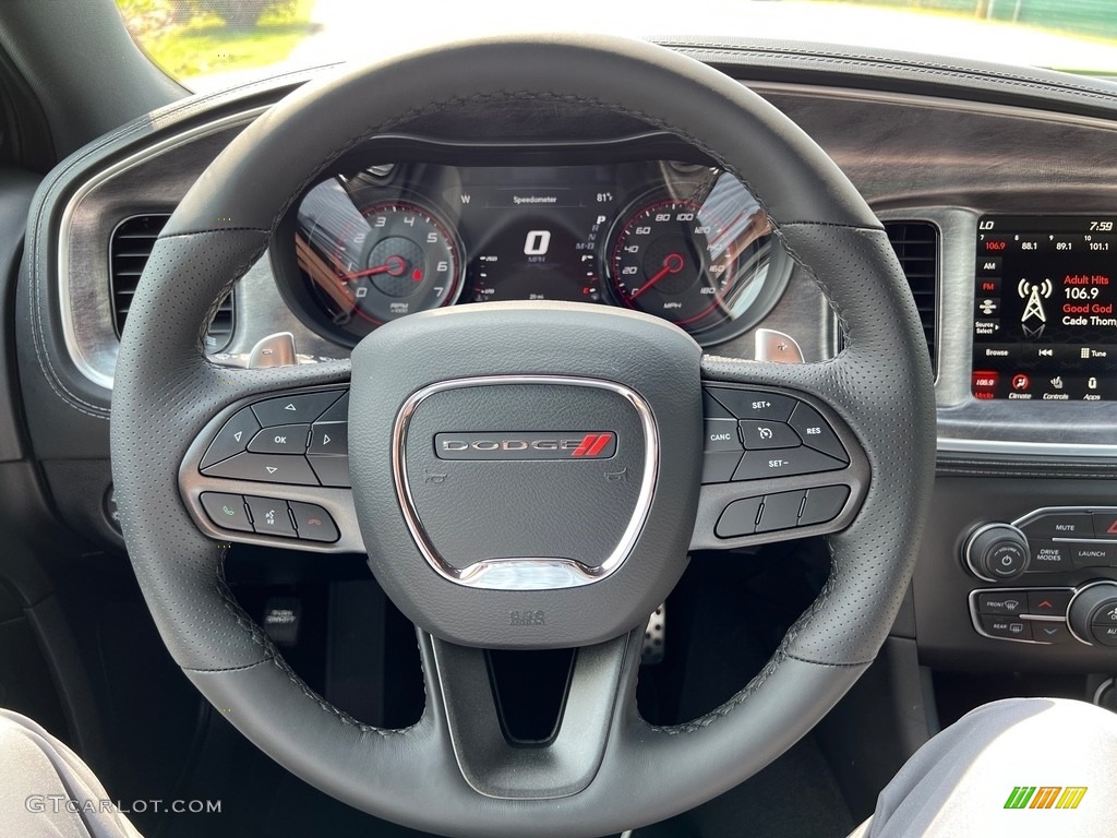 2023 Dodge Charger Scat Pack Daytona 392 Black Steering Wheel Photo #146476300