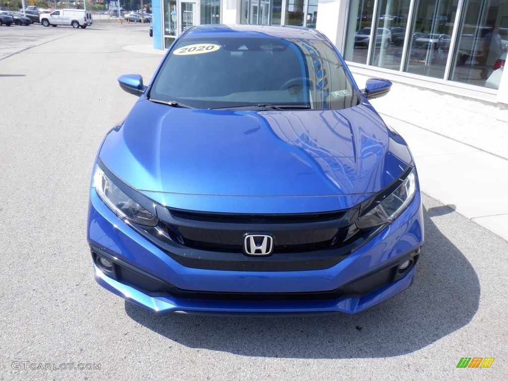 2020 Civic Sport Sedan - Aegean Blue Metallic / Black photo #3