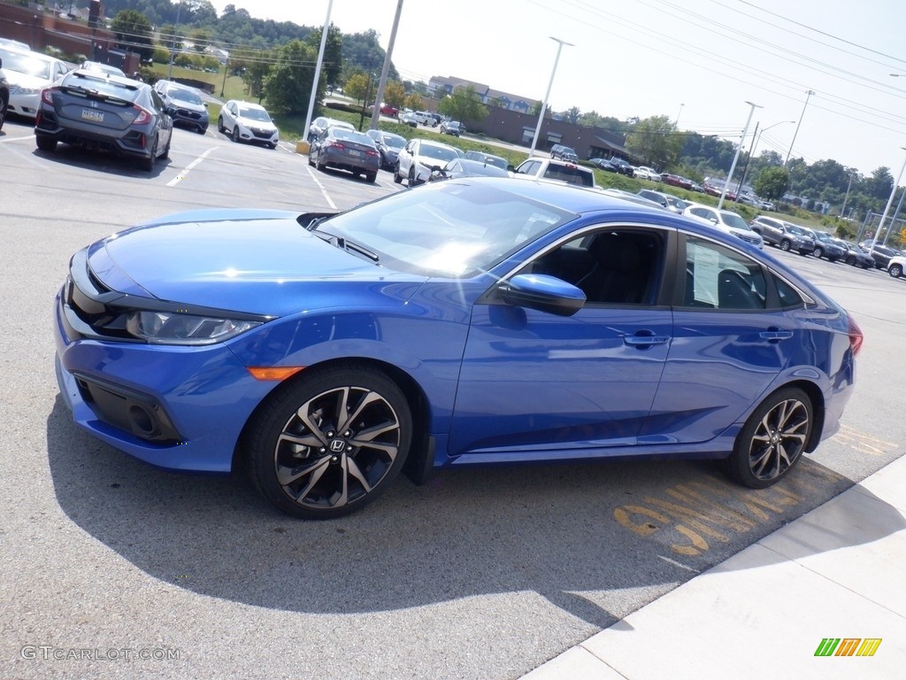 2020 Civic Sport Sedan - Aegean Blue Metallic / Black photo #5