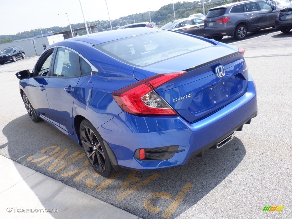 2020 Civic Sport Sedan - Aegean Blue Metallic / Black photo #6