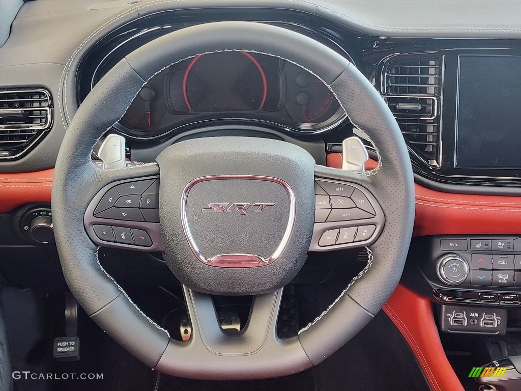 2023 Dodge Durango SRT Hellcat Black AWD Black/Demonic Red Steering Wheel Photo #146478384