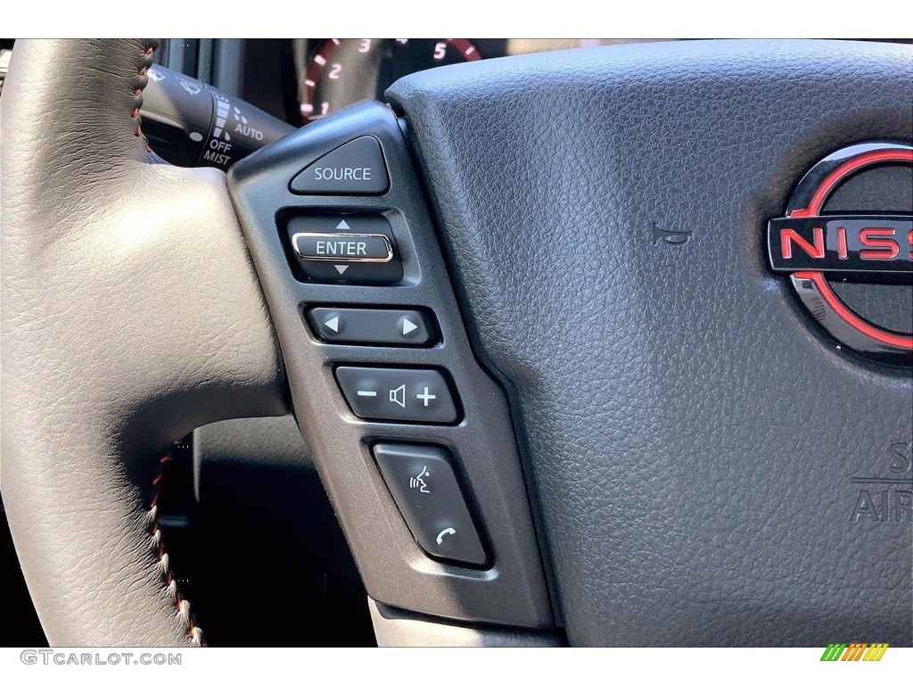 2023 Nissan Titan Pro-4X Crew Cab 4x4 Black Steering Wheel Photo #146478684